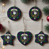 Calder (Calder-Campbell) Tartan Crest Christmas Ceramic Ornament