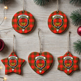 Cameron Modern Tartan Crest Christmas Ceramic Ornament
