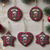 Carrick District Tartan Crest Christmas Ceramic Ornament