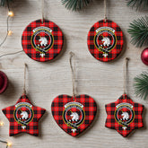 Cunningham Modern Tartan Crest Christmas Ceramic Ornament