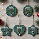 Davidson Ancient Tartan Crest Christmas Ceramic Ornament