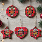 Drummond Modern Tartan Crest Christmas Ceramic Ornament