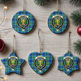 Falconer Tartan Crest Christmas Ceramic Ornament