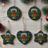 Farquharson Modern Tartan Crest Christmas Ceramic Ornament