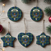 Forbes Ancient Tartan Crest Christmas Ceramic Ornament
