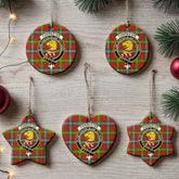 Forrester Tartan Crest Christmas Ceramic Ornament