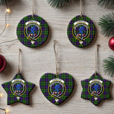 Forsyth Modern Tartan Crest Christmas Ceramic Ornament