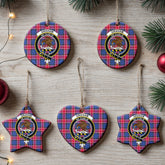 Graham of Menteith Red Tartan Crest Christmas Ceramic Ornament