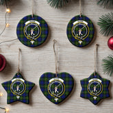 Gunn Modern Tartan Crest Christmas Ceramic Ornament