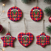 Hamilton Modern Tartan Crest Christmas Ceramic Ornament