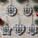Hannay Modern Tartan Crest Christmas Ceramic Ornament