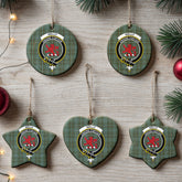Kelly Dress Tartan Crest Christmas Ceramic Ornament