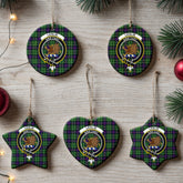 Leslie Hunting Tartan Crest Christmas Ceramic Ornament