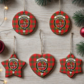 MacAulay Modern Tartan Crest Christmas Ceramic Ornament