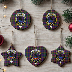 MacDonnell of Glengarry Modern Tartan Crest Christmas Ceramic Ornament