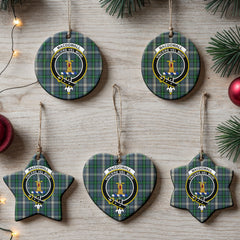 MacDowall Tartan Crest Christmas Ceramic Ornament