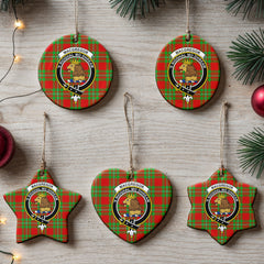 MacGregor Modern Tartan Crest Christmas Ceramic Ornament