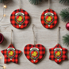 MacIver Modern Tartan Crest Christmas Ceramic Ornament