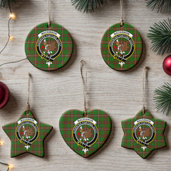 MacKinnon Hunting Modern Tartan Crest Christmas Ceramic Ornament