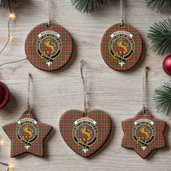 MacKintosh Hunting Weathered Tartan Crest Christmas Ceramic Ornament