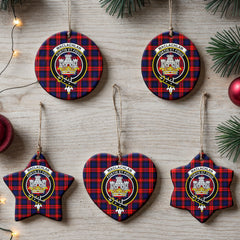 MacLachlan Modern Tartan Crest Christmas Ceramic Ornament