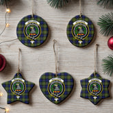 MacLaren Modern Tartan Crest Christmas Ceramic Ornament