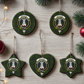 MacLean Hunting Tartan Crest Christmas Ceramic Ornament