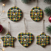 MacMillan Old Modern Tartan Crest Christmas Ceramic Ornament