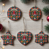 MacNaughton Ancient Tartan Crest Christmas Ceramic Ornament