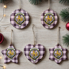 MacPherson Hunting Modern Tartan Crest Christmas Ceramic Ornament