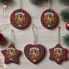 MacPherson Modern Tartan Crest Christmas Ceramic Ornament