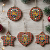 MacPherson Weathered Tartan Crest Christmas Ceramic Ornament
