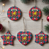 MacTavish Modern Tartan Crest Christmas Ceramic Ornament