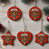 Maxwell Modern Tartan Crest Christmas Ceramic Ornament