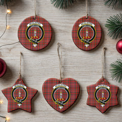 McAlister Modern Tartan Crest Christmas Ceramic Ornament