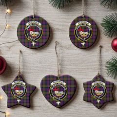 McDonald Modern Tartan Crest Christmas Ceramic Ornament