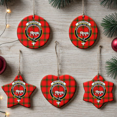 McDonald of Sleat Tartan Crest Christmas Ceramic Ornament