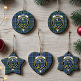 McInnes Modern Tartan Crest Christmas Ceramic Ornament