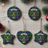 McIntyre Hunting Modern Tartan Crest Christmas Ceramic Ornament