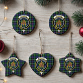 McKenzie Modern Tartan Crest Christmas Ceramic Ornament