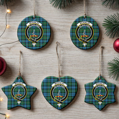 McKinlay Ancient Tartan Crest Christmas Ceramic Ornament