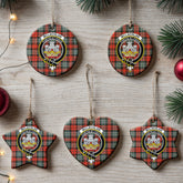 McLachlan Weathered Tartan Crest Christmas Ceramic Ornament
