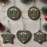 McLaren Weathered Tartan Crest Christmas Ceramic Ornament