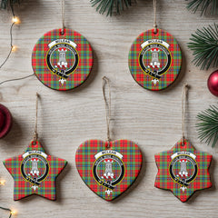 McLean of Duart Modern Tartan Crest Christmas Ceramic Ornament