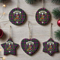 McLennan Modern Tartan Crest Christmas Ceramic Ornament