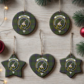 McMillan Hunting Modern Tartan Crest Christmas Ceramic Ornament