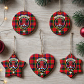 McNaughton Modern Tartan Crest Christmas Ceramic Ornament