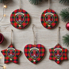 McNaughton Modern Tartan Crest Christmas Ceramic Ornament