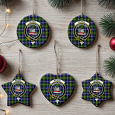 McNeil of Barra Modern Tartan Crest Christmas Ceramic Ornament