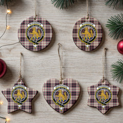 McPherson Hunting Ancient Tartan Crest Christmas Ceramic Ornament